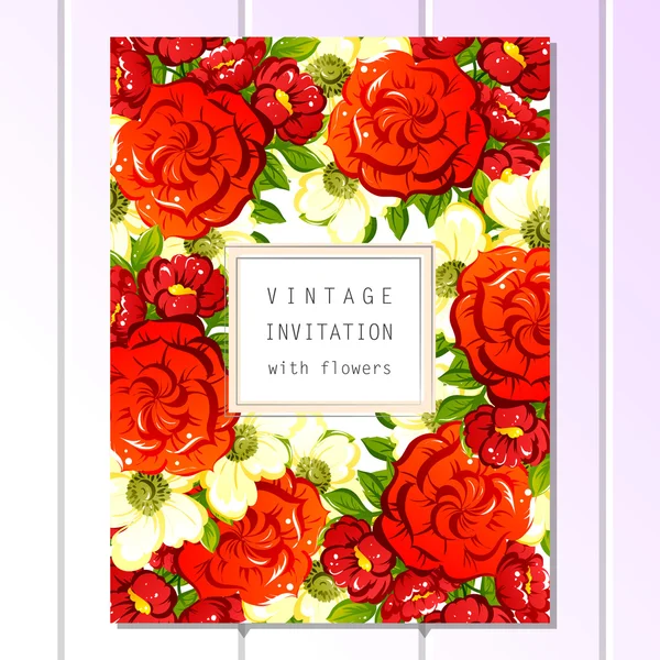 Tarjeta de invitación de boda de saludo colorido — Vector de stock