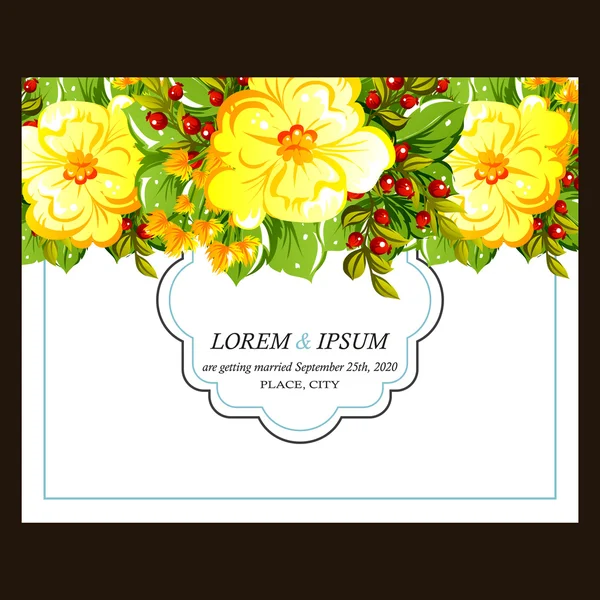 Πολύχρωμο ευχετήρια κάρτα πρόσκληση γάμου — Διανυσματικό Αρχείο