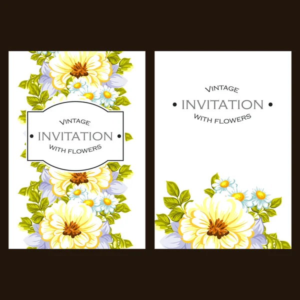 Plantilla de invitación floral — Archivo Imágenes Vectoriales