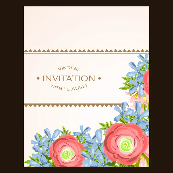 Modèle d'invitation florale — Image vectorielle