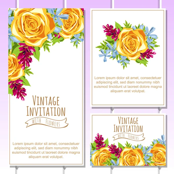 Colorful greeting wedding invitation card — Stock Vector