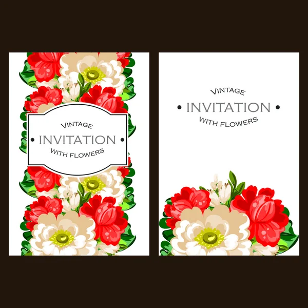 Plantilla de invitación floral — Archivo Imágenes Vectoriales