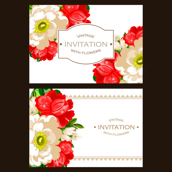 Modèle d'invitation florale — Image vectorielle