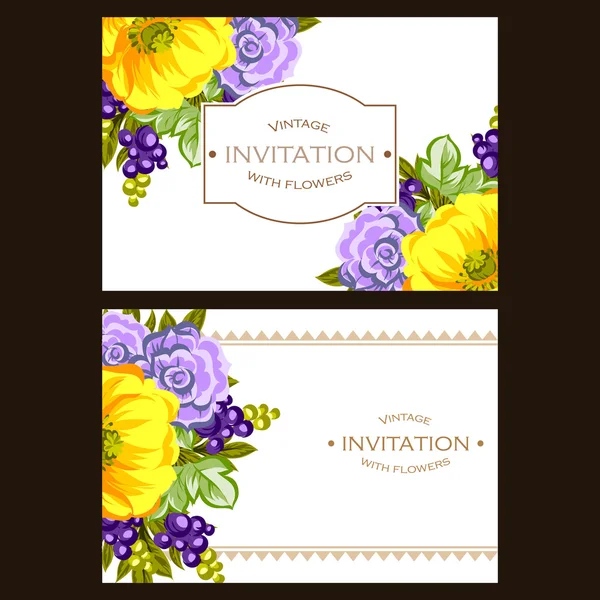 Modelo de convite floral — Vetor de Stock