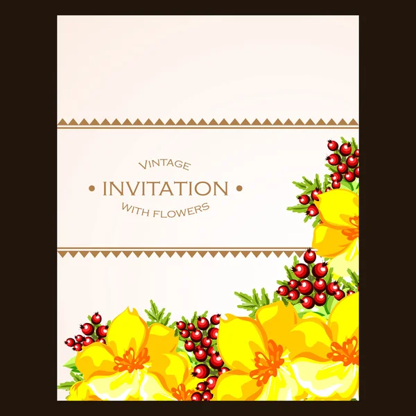 Colorful greeting wedding invitation card — Stock Vector