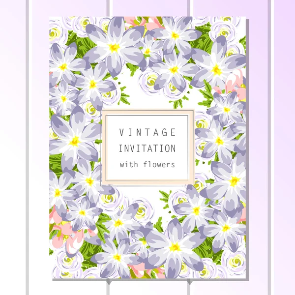 Colorful greeting wedding invitation card — Stock Vector