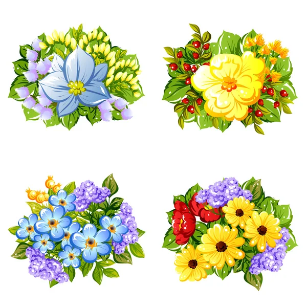 Σύνολο μπουκέτα λουλουδιών — Διανυσματικό Αρχείο