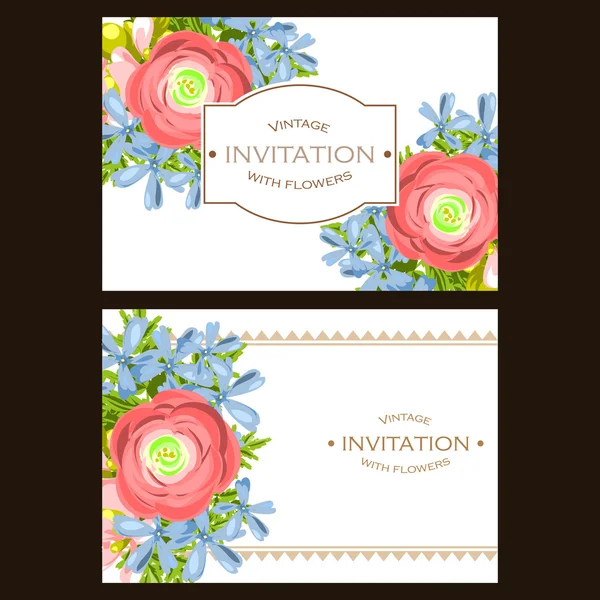 Plantilla de invitación floral — Vector de stock