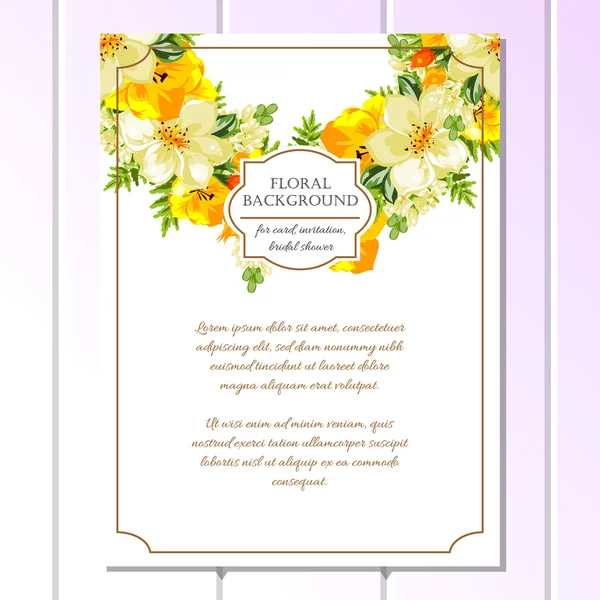 Floral invitation template — Stock Vector