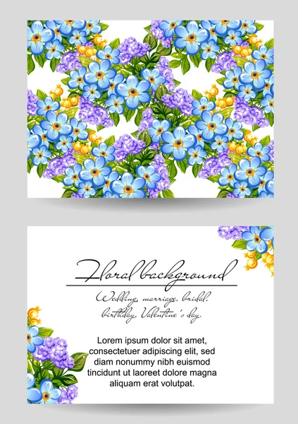 Delicada invitación con flores — Vector de stock