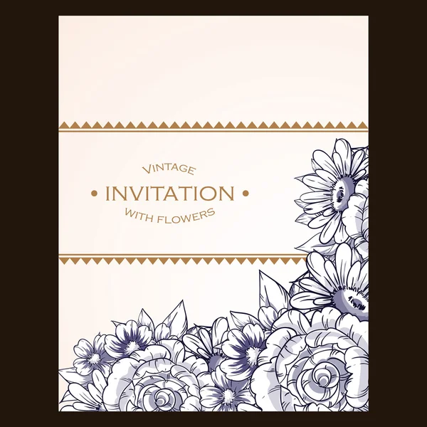 Modèle d'invitation florale — Image vectorielle