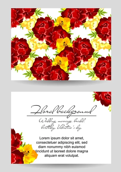 Plantilla de invitación floral — Vector de stock