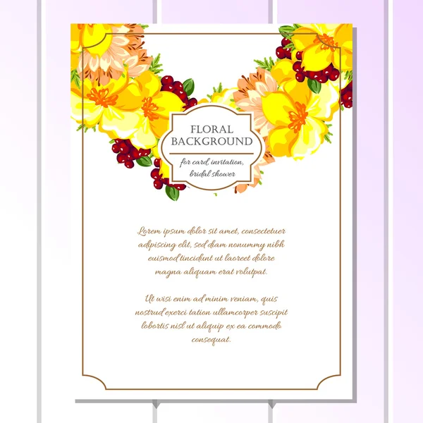 Plantilla de invitación floral — Vector de stock