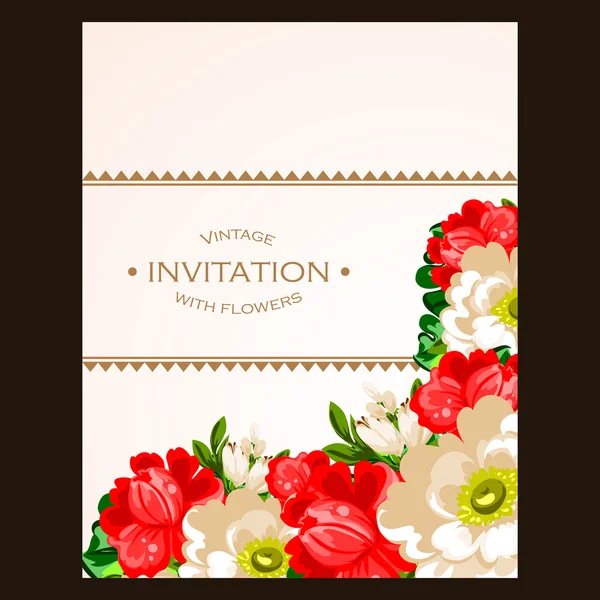 Modèle d'invitation florale — Image vectorielle