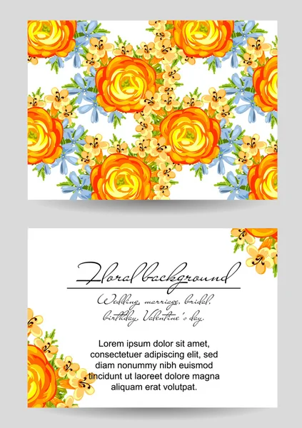 Plantilla de invitación floral — Vector de stock