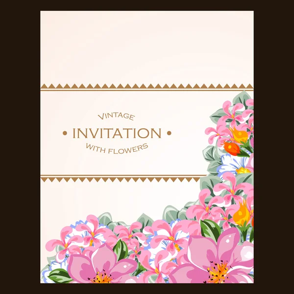 Plantilla de invitación floral — Archivo Imágenes Vectoriales