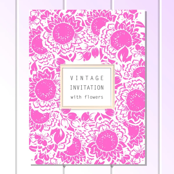 Colorful greeting wedding invitation card — Stock Vector