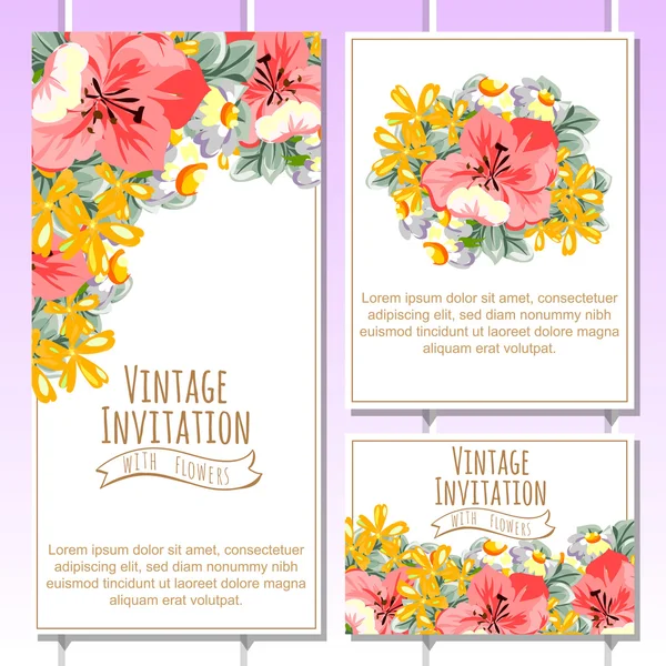 Colorful greeting wedding invitation card — Stock Vector