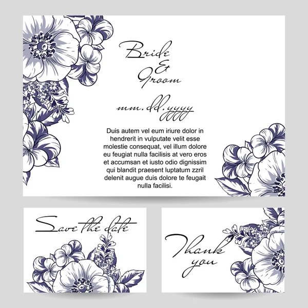 Salutation carte d'invitation de mariage — Image vectorielle