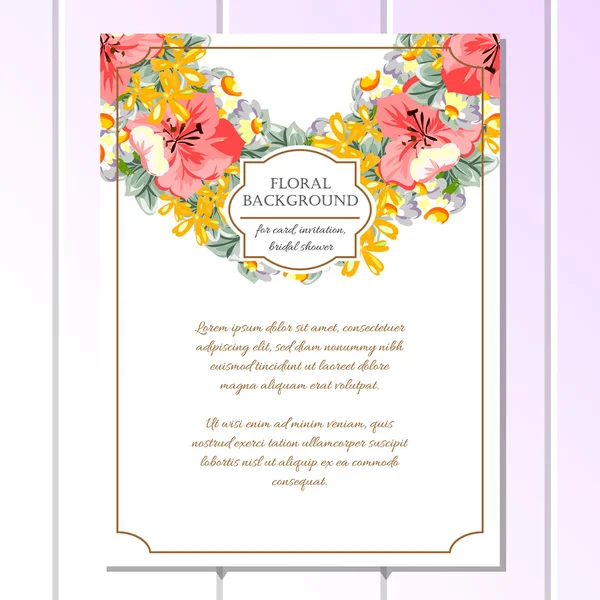 Tarjeta de invitación de boda de saludo colorido — Vector de stock