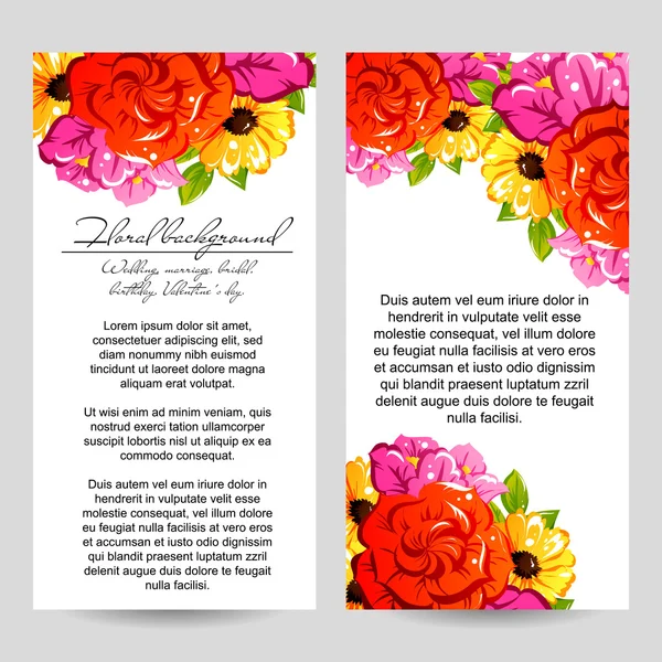 Delicate uitnodiging met bloemen — Stockvector