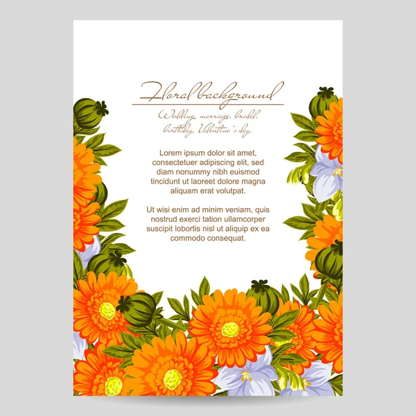 Floral invitation template — Stock Vector