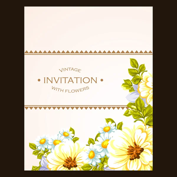 Wzór kwiatowego zaproszenia — Wektor stockowy
