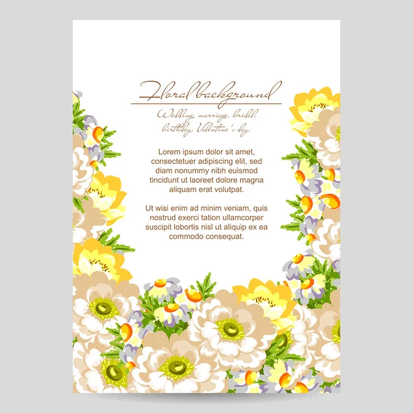 Floral invitation template — Stock Vector