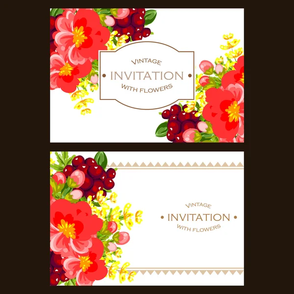 Delicate invitation with flowers — Stock Vector