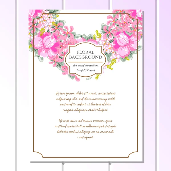 Delicada invitación con flores — Vector de stock