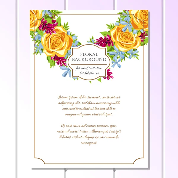 Красочная открытка с приглашением на свадьбу — стоковый вектор