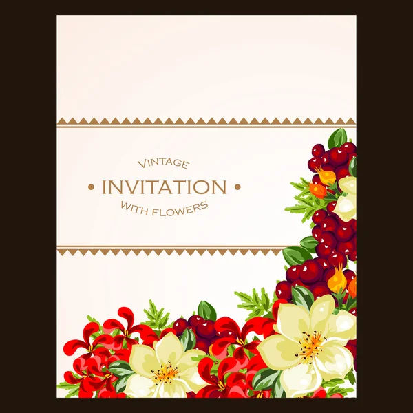 Colorful greeting wedding invitation card — Stock Vector