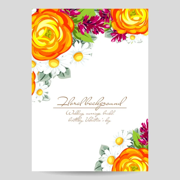 Plantilla de invitación floral — Vector de stock