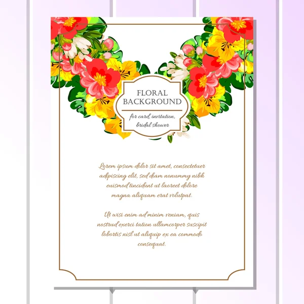 Kolorowe wesele zaproszenie pozdrowienie — Wektor stockowy