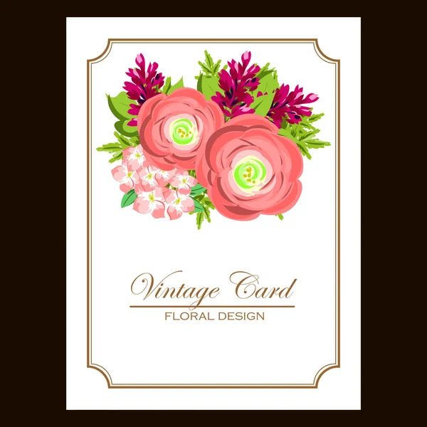 Colorful greeting wedding invitation card — Stock Vector