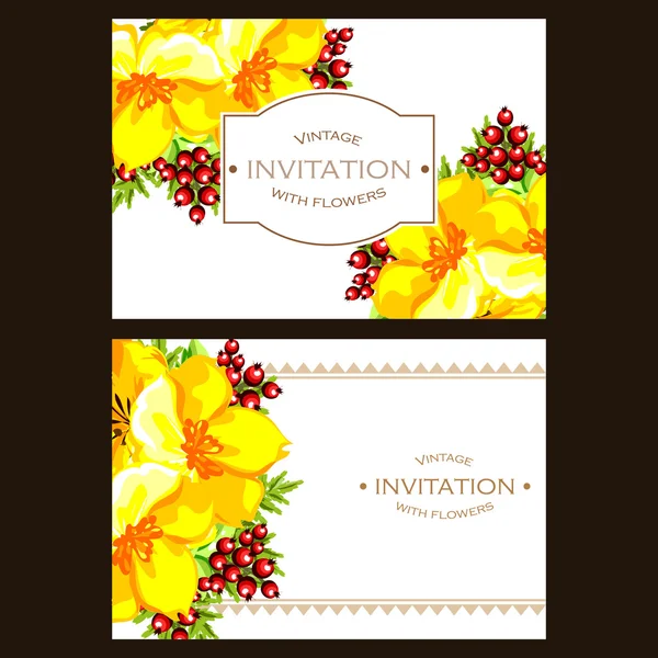 Colorful greeting wedding invitation card — Stock Vector