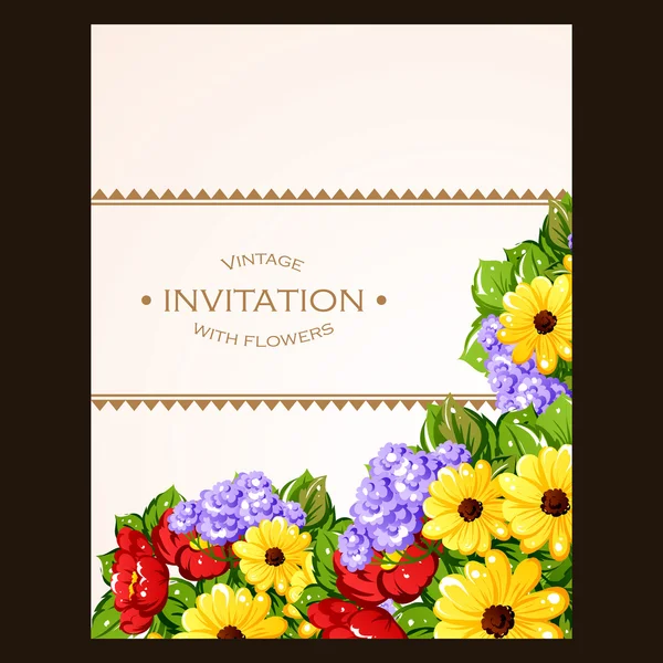 Modèle d'invitation florale — Image vectorielle