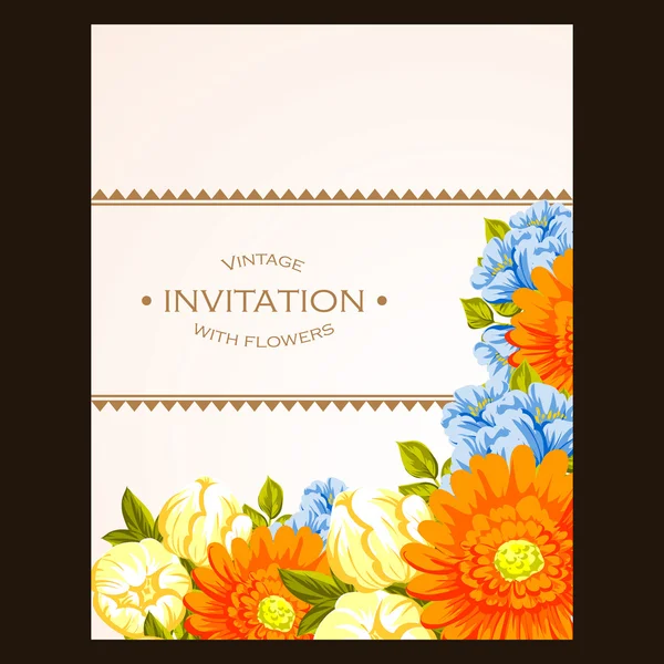 Convite delicado com flores —  Vetores de Stock