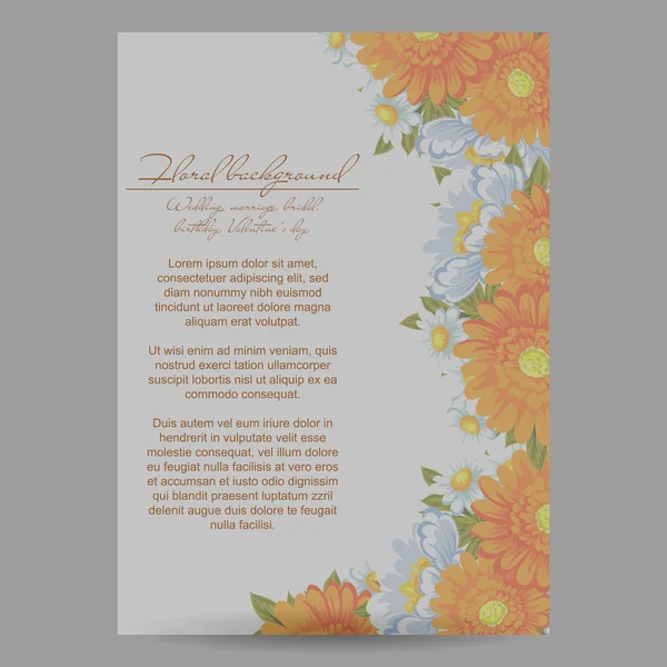 Πρότυπο floral πρόσκλησης — Διανυσματικό Αρχείο