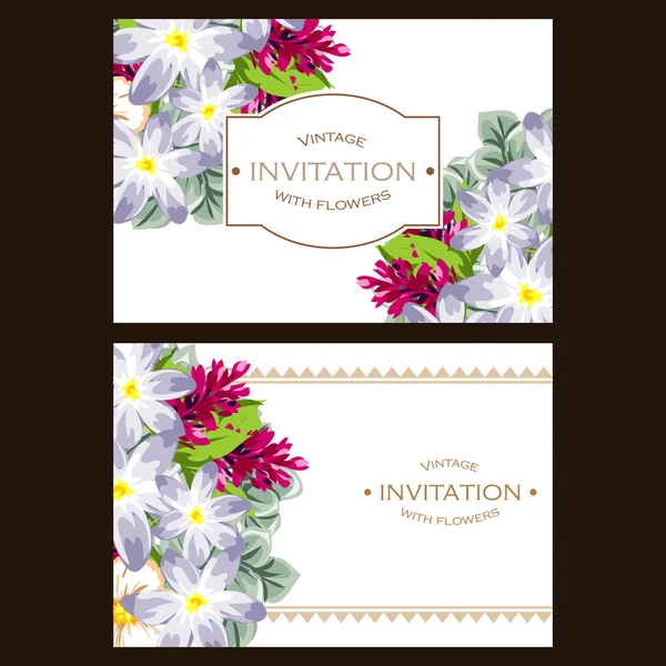 Invitation délicate avec des fleurs — Image vectorielle