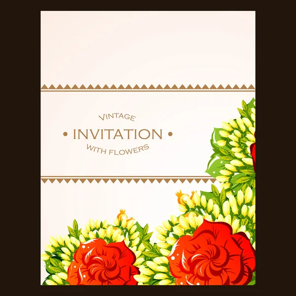 Modelo de convite floral —  Vetores de Stock
