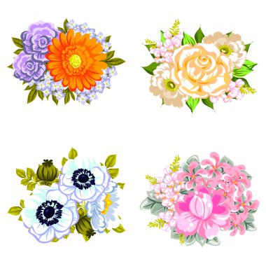 Çiçek buketleri seti