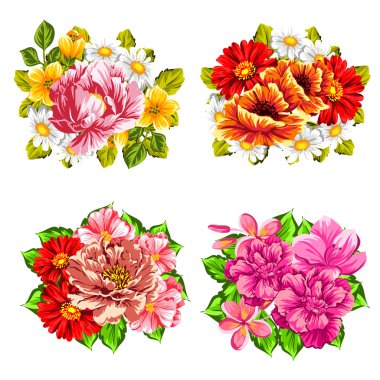 Çiçek buketleri seti