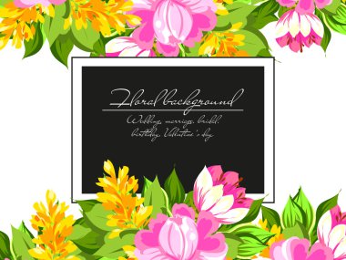  Çiçekli davet şablonu 