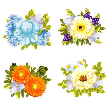 Çiçek buketleri seti