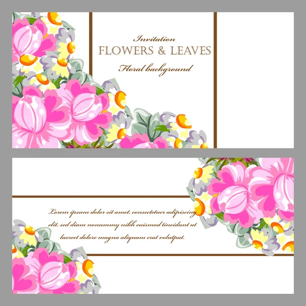 Modèle d'invitation florale — Image vectorielle