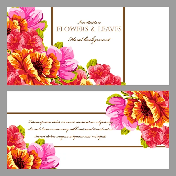 Modèle d'invitation florale — Image vectorielle