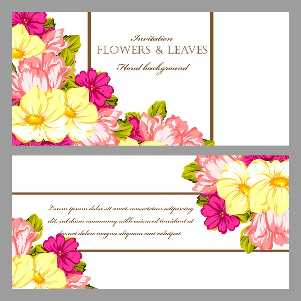 Florale Einladungsvorlage — Stockvektor