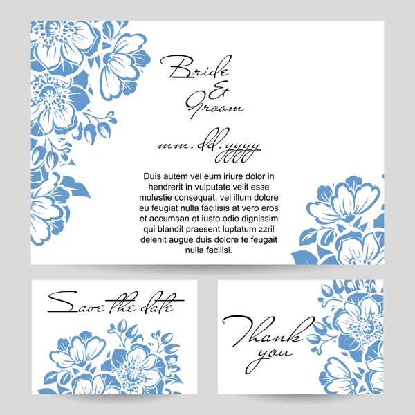 Delicate uitnodiging met bloemen — Stockvector