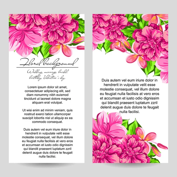 Delicada invitación con flores — Vector de stock